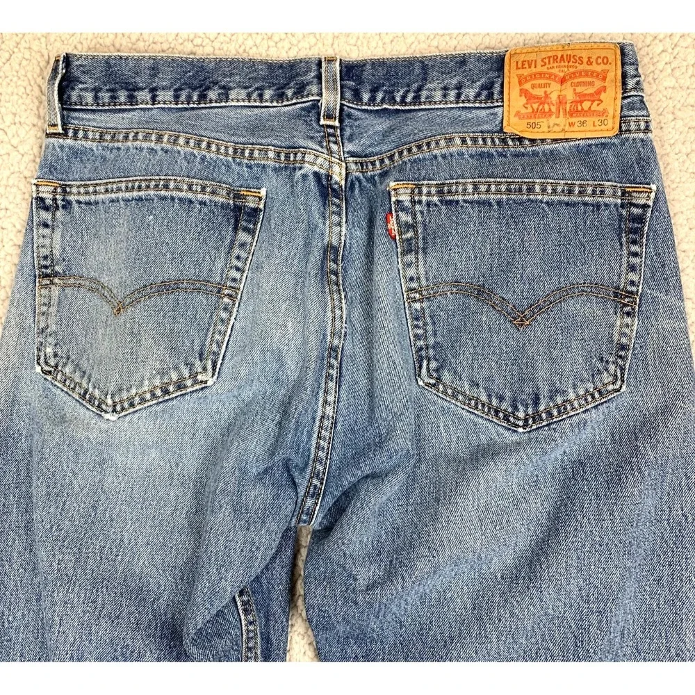 Levi's 505 511 Jeans Mens 36x30 Lot of 2 Blue Denim Distressed Straight‎ Leg